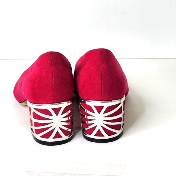 Adrienne Vittadini Flori Suede Pointed Toe Metallic Heel Pumps Size 7.5 - Picture 5 of 8